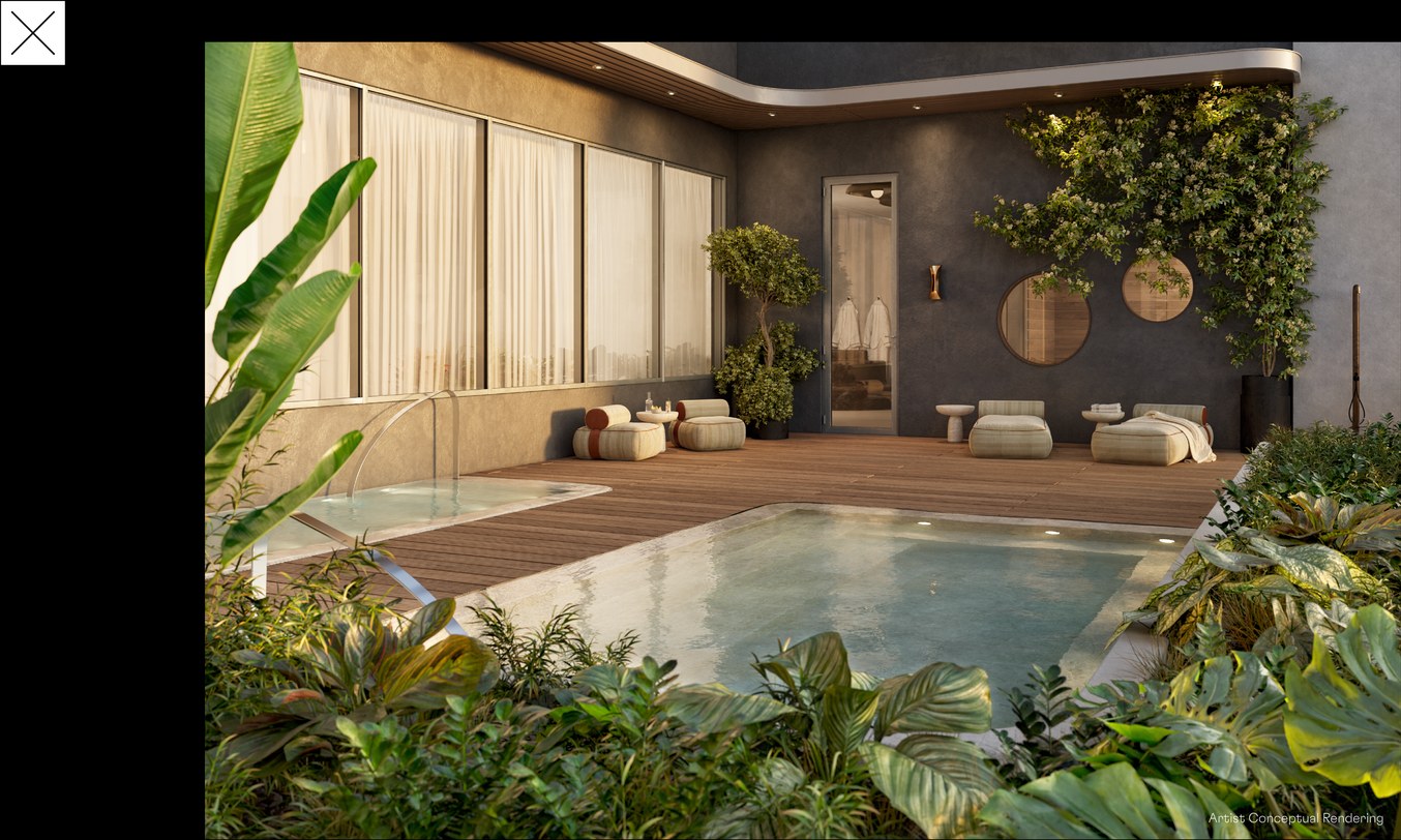 Piscina integrada ao jardim